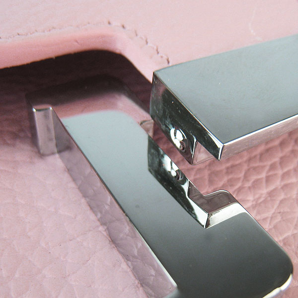 7A Hermes Oxhide Leather Message Bag Pink H017 - Click Image to Close